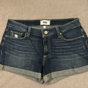 PAIGE Distressed Cuffed Cut Off Denim Jean 3" Shorts Size 27